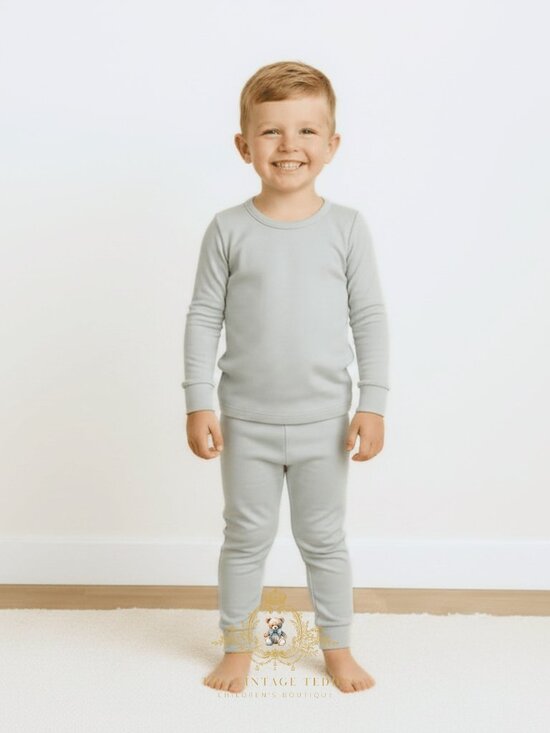 The Vintage Teddy Other - NWT Cute Boys Long Sleeve Pajamas Top & Pants Kids PJ's 2-Piece Set Gray 2-3T